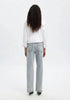 Selected Femme wide rosa-kori hw twisted jeans light grey